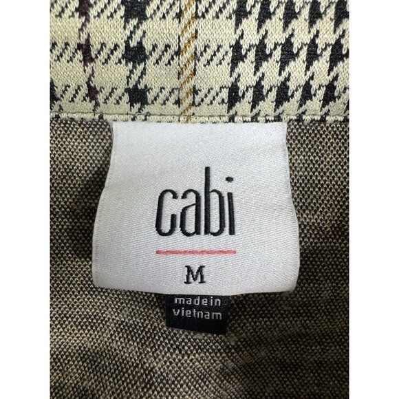Cabi Skirt Suit Twill Check Plaid Beige Tan Jacket Size M Skirt Size 8 Corporate - Picture 2 of 14